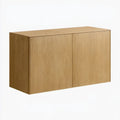 Dwudrzwiowa szafka RTV z płyty MDF z fornirem naturalnego dębu, 120 × 40 × 70 cm